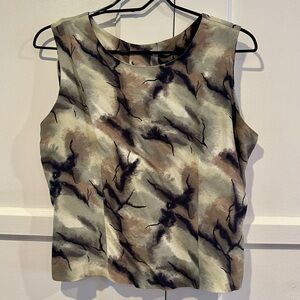 Vintage Ilyse Hart Abstract Patterned Sleeveless Top